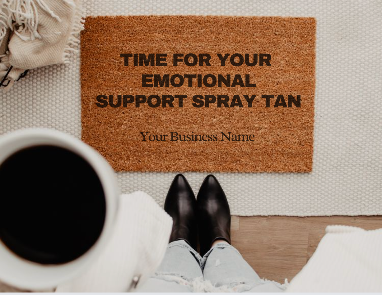 Emotional Support Spray Tan Print Door Mat - Personalized Doormat