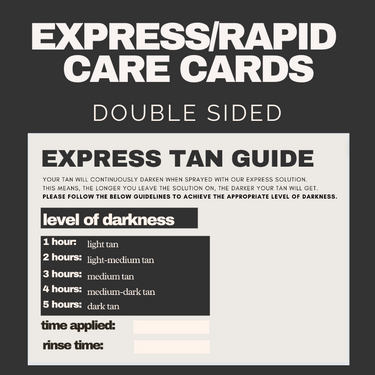 Express Tan Care Card Templates For Canva PDF 2024