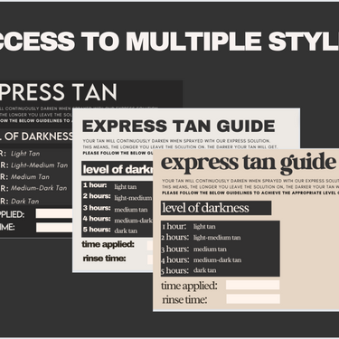 Express Tan Care Card Templates For Canva PDF 2024