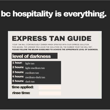 Express Tan Care Card Templates For Canva PDF 2024