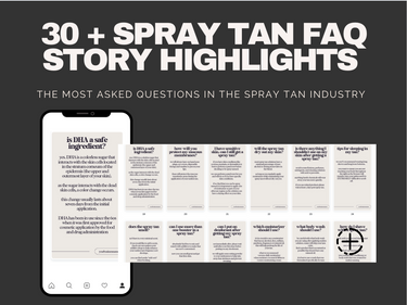 30 Spray Tanning FAQ Instagram Story Highlights Templates 2024