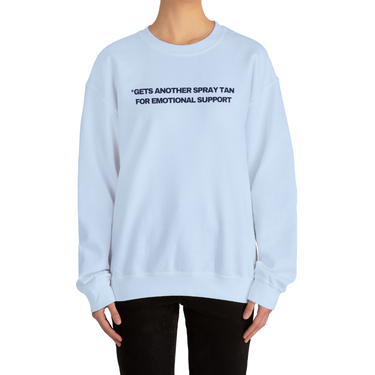 Emotional Support Spray Tan Crewneck Sweatshirt - Women's Winter Top