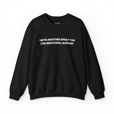 Emotional Support Spray Tan Crewneck Sweatshirt - Women's Winter Top