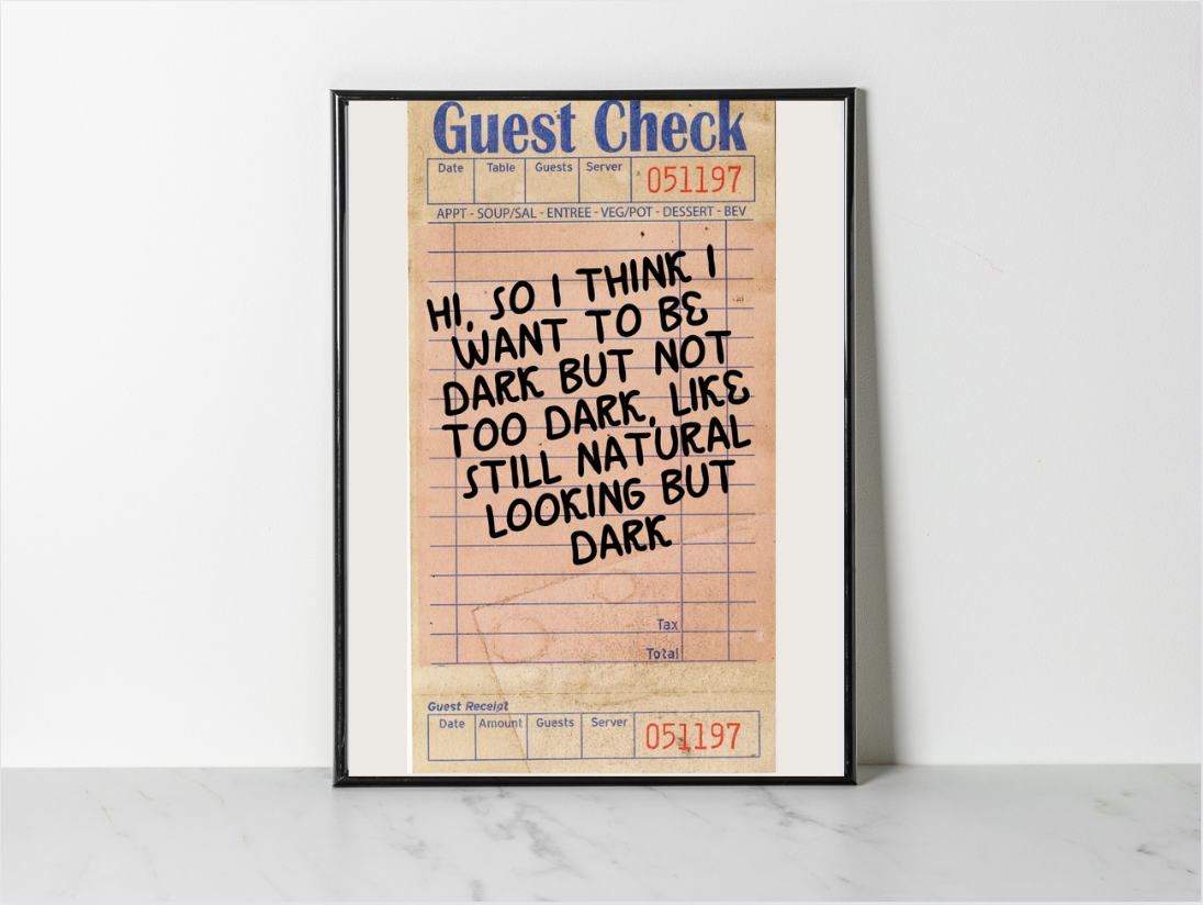 Dark But Not Too Dark Guest Check Wall Poster Online