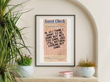 Dark But Not Too Dark Guest Check Wall Poster Online