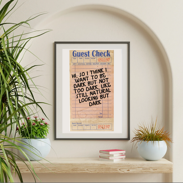 Dark But Not Too Dark Guest Check Wall Poster Online