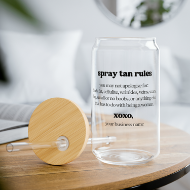 Spray Tan Glass Tumbler - Spray Tan Rules