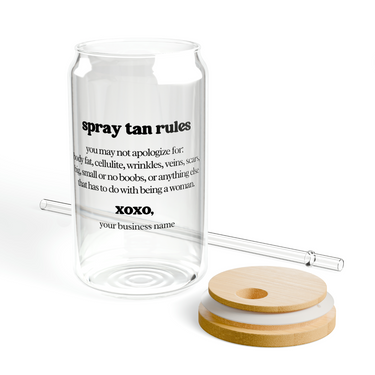 Spray Tan Glass Tumbler - Spray Tan Rules