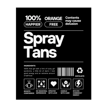 Salon Poster: Spray Tan Label