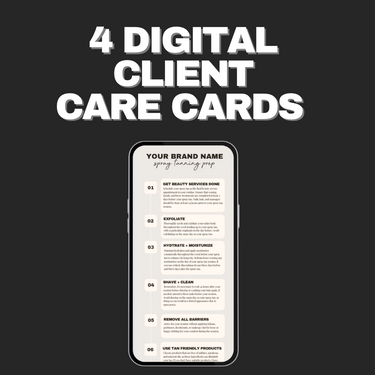 4 Spray Tan Digital Client Care Cards