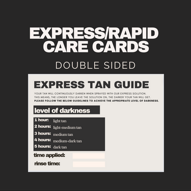 Express Tan Care Card Templates