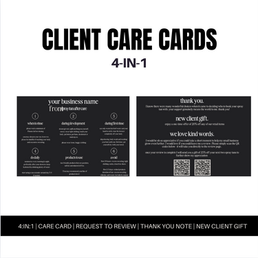 4-IN-1 Spray Tan Client Care Cards