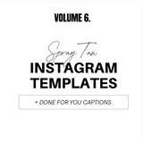 Included template preview: Volume 6: 100+ Spray Tan Instagram Posts AND Captions