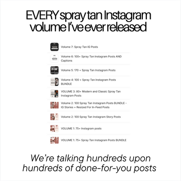 Ultimate Spray Tan Instagram Content Bundle | Volumes 1–7