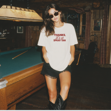 Thanks, it's a spray tan Tee Red Font