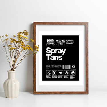 Salon Poster: Spray Tan Label