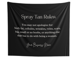 Spray Tan Rules Tapestry For Salon Sunless Salon Decor Spray Tan Accessories Spray Tan Artist Gift 