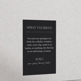 Spray Tan Rules Salon Wall Poster - Wall Decor Wall Print Online