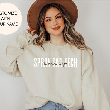 Custom Spray Tan Tech Crewneck With Your Name
