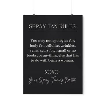 Spray Tan Rules Salon Wall Poster - Wall Decor Wall Print For Spray Tan Salon
