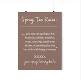 Body Positivity Spray Tan Rules Wall Poster - Self Love Wall Print