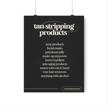 Tan Stripping Products Spray Tan Salon Wall Poster