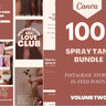 100 Spray Tan Instagram Posts BUNDLE, Volume 2: IG Stories + Resized For In-Feed Posts, Editable Digital Downloads, Canva Templates