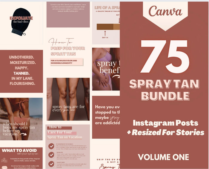 VOLUME 1: 75+ Spray Tan Instagram Posts BUNDLE