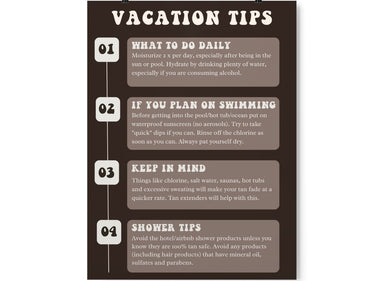 Spray Tan Vacation Tips Wall Art - Wall Decor Beauty Tips Poster