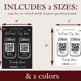 Virtual Tip Jar Print, QR Code Sign, Printable Tip Sign, Venmo Card, Editable Canva Template, Electronic Tipping for Small Business, Digital