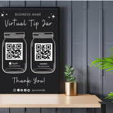 Virtual Tip Jar Print, QR Code Sign, Printable Tip Sign, Venmo Card, Editable Canva Template, Electronic Tipping for Small Business, Digital
