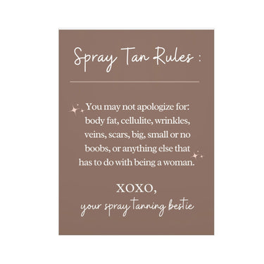 Body Positivity Spray Tan Rules Wall Poster - Self Love Wall Print