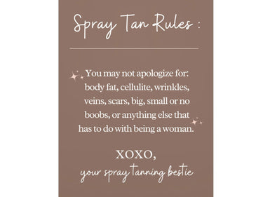 Body Positivity Spray Tan Rules Wall Poster - Self Love Wall Print