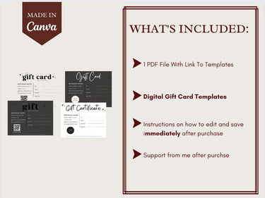 Gift Certificate Canva Template - Download PDF, PNG and JPG