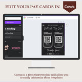 Virtual Tip Jar Print, QR Code Sign, Printable Tip Sign, Venmo Card, Editable Canva Template, Electronic Tipping for Small Business, Digital