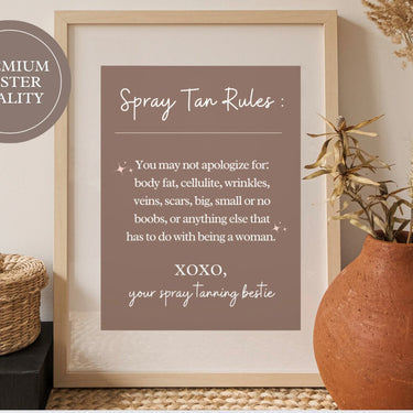 Body Positivity Spray Tan Rules Wall Poster - Self Love Wall Print