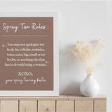Body Positivity Spray Tan Rules Wall Poster - Self Love Wall Print