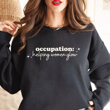 Helping Women Glow Print Crewneck Sweatshirt Fashion 2024