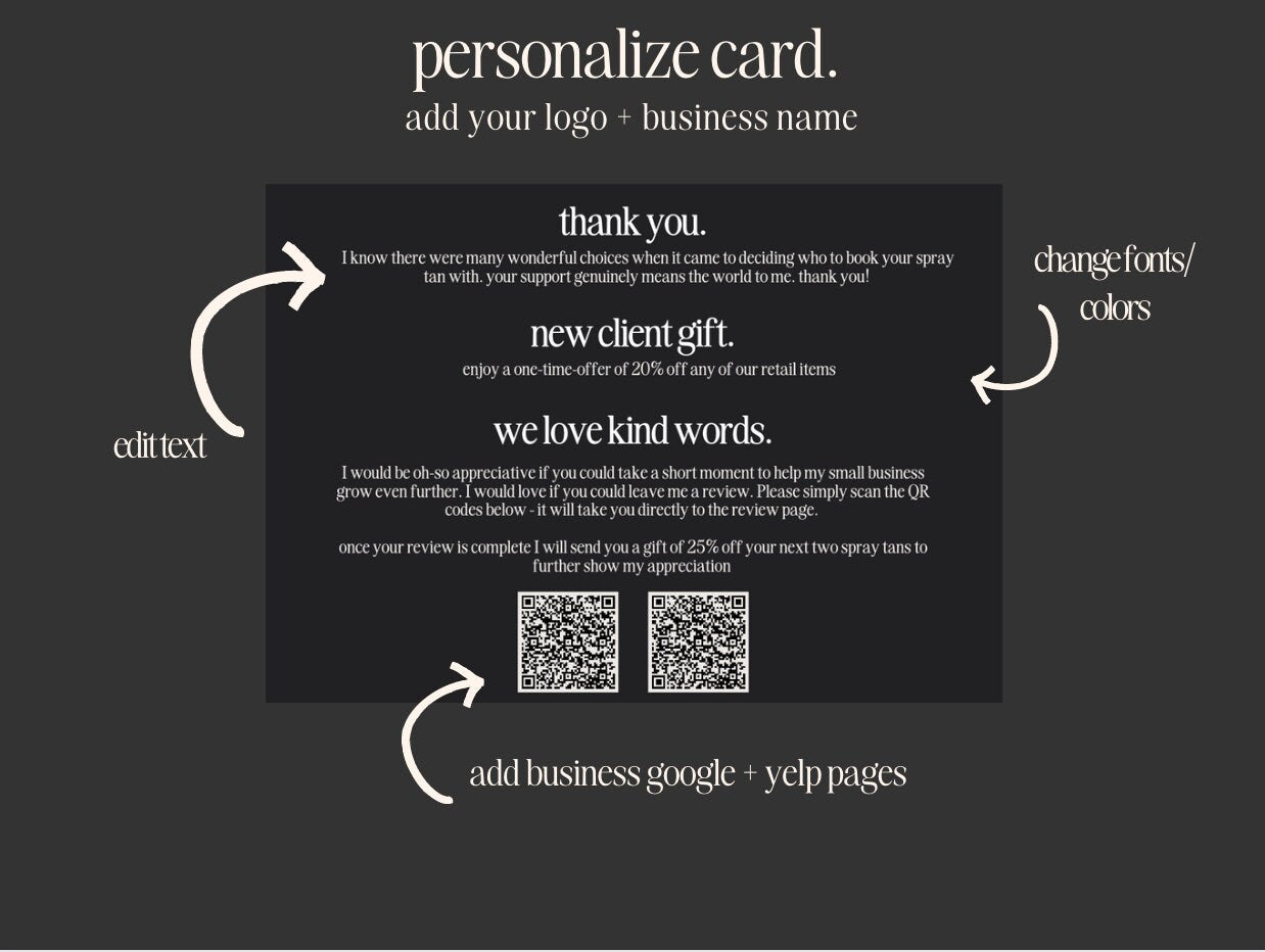 4-IN-1  New Client Care Card Template - Business Canva Templates 2024