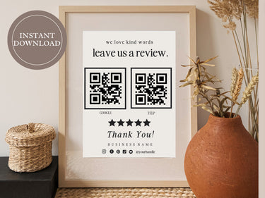 4 Request For Review Card QR Code Templates - Review Canva Templates