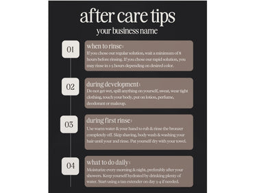 After Care Tips Wall Print - Spray Tan Tips Wall Decor Poster