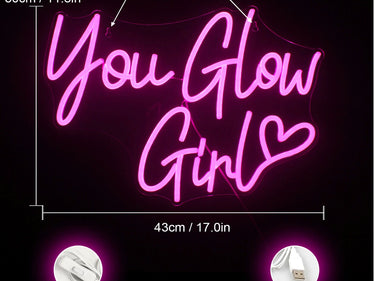 You Glow Girl Neon Light Up Sign - Wall Decor LED Light Online 