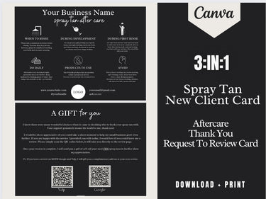 3-IN-1 Spray Tan New Client Business Card Template Online
