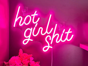 Hot Girl Shit Neon Light Up Sign - Home Wall Decor Light Online