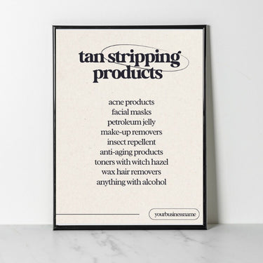 Tan Stripping Products Salon Wall Poster Online