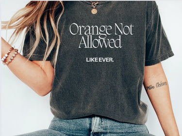 Orange Not Allowed T-shirt - Summer Short Sleeves Top For Women's