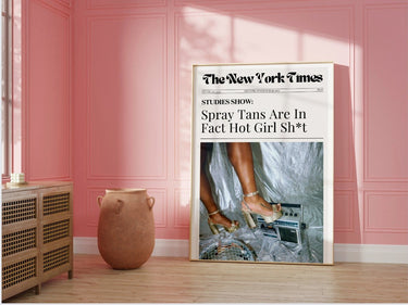 Newspaper Spray Tans Hot Girl Sh*t Wall Poster For Salon Online