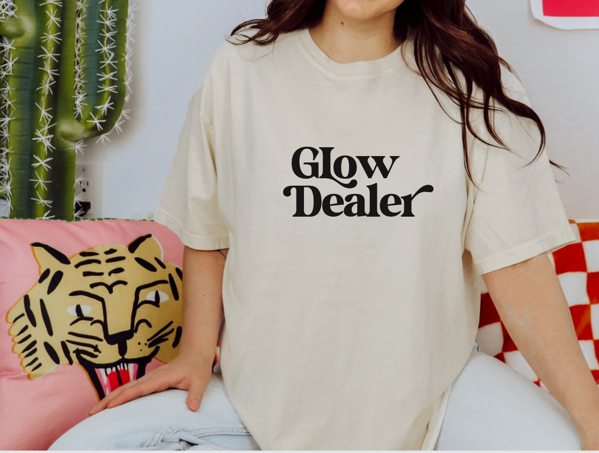 Glow Dealer Print T Shirt For Women's - Summer Short Sleeves Top 2024