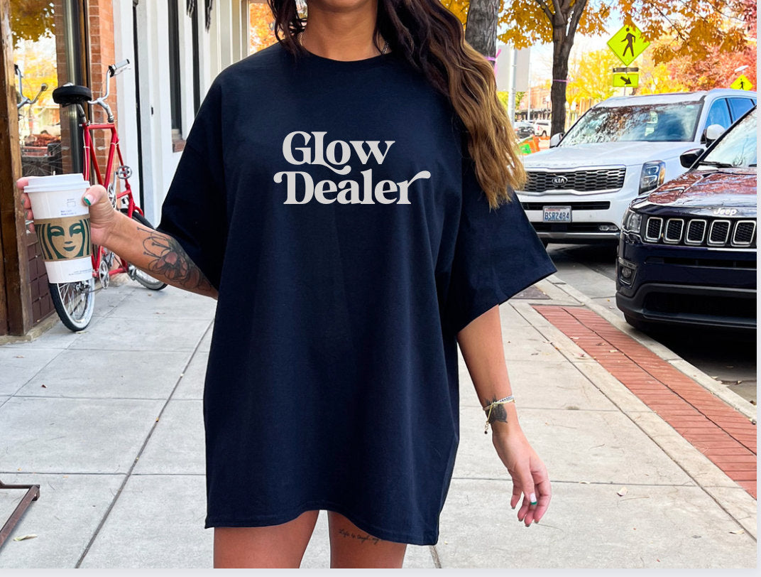 Glow Dealer Print T Shirt For Women's - Summer Short Sleeves Top 2024