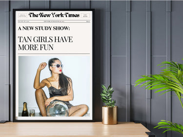 Newspaper Tan Girls Have More Fun Salon Wall Poster 2024